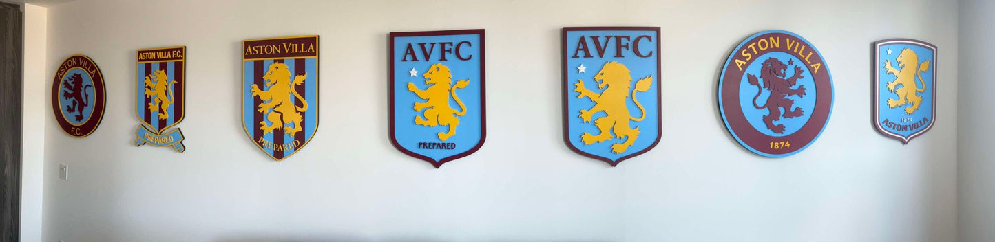 Aston Villa FC 3D Multi-Layer Wooden Logo Sign | Soccer Wall Decor | Man Cave, Game Room &amp; Football Fan Gift