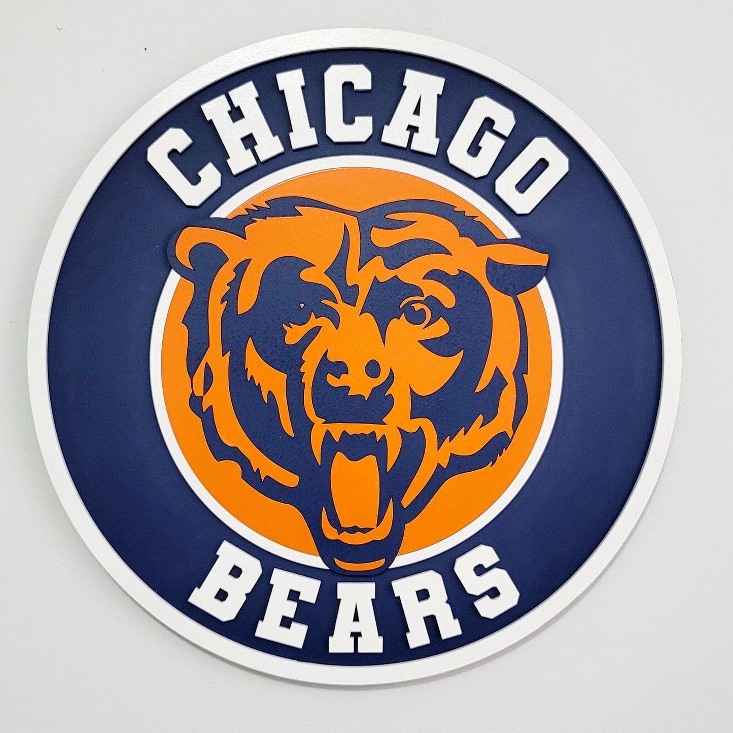 Chicago Bears 3D Wood Logo Sign – Football Wall Decor for True Fans