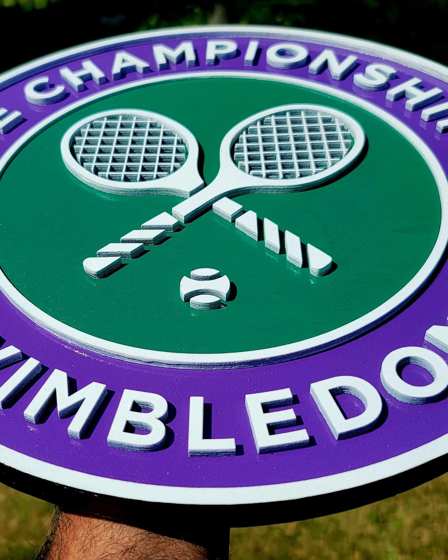 Wimbledon Championships 3D Wooden Tennis Sign | Man Cave & Game Room Wall Decor