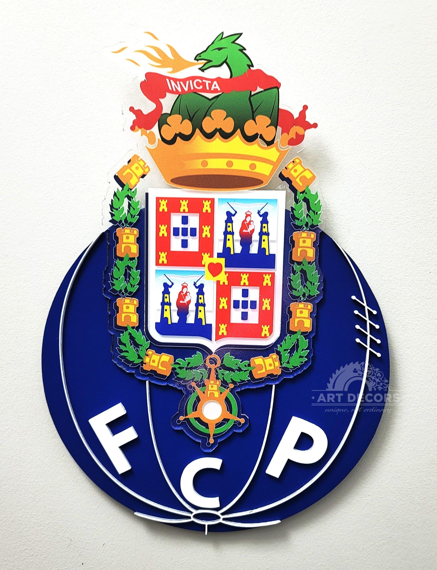 FC Porto 3D Wood Sign | Portuguese Soccer Team Medallion | FC Porto Wall Art | Football Fan Gift | Man Cave Decor | Portugal Club Logo