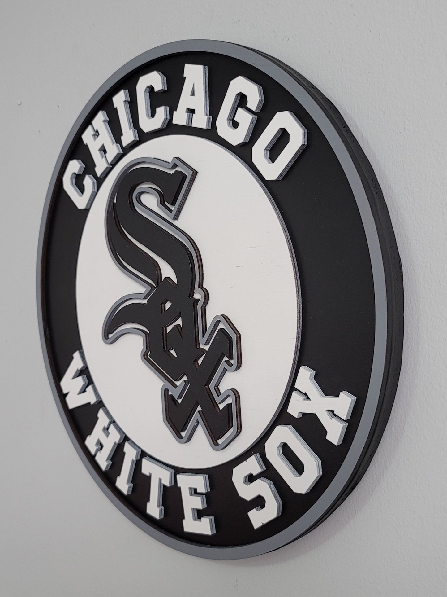 Chicago White Sox 3D Wooden Sports Logo Sign | MLB Baseball Wall Decor