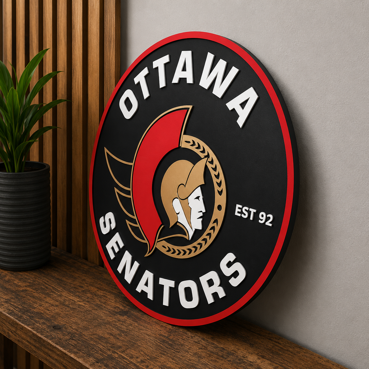Ottawa Senators 3D Wood Sign – Canadian Hockey Decor Made in Ontario
