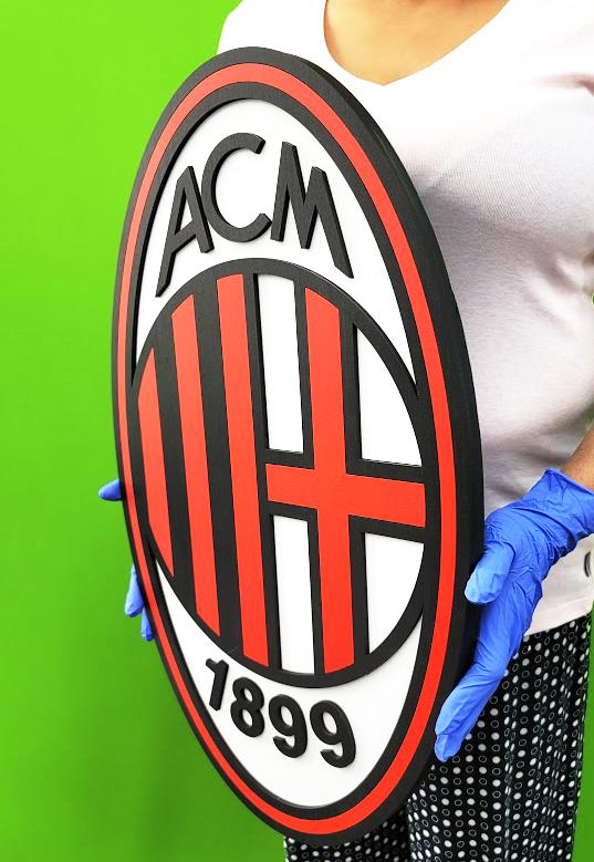 AC Milan 3D Multi-Layer Wooden Football Club Sign | Soccer Wall Art | Game Room, Man Cave &amp; Fan Gift