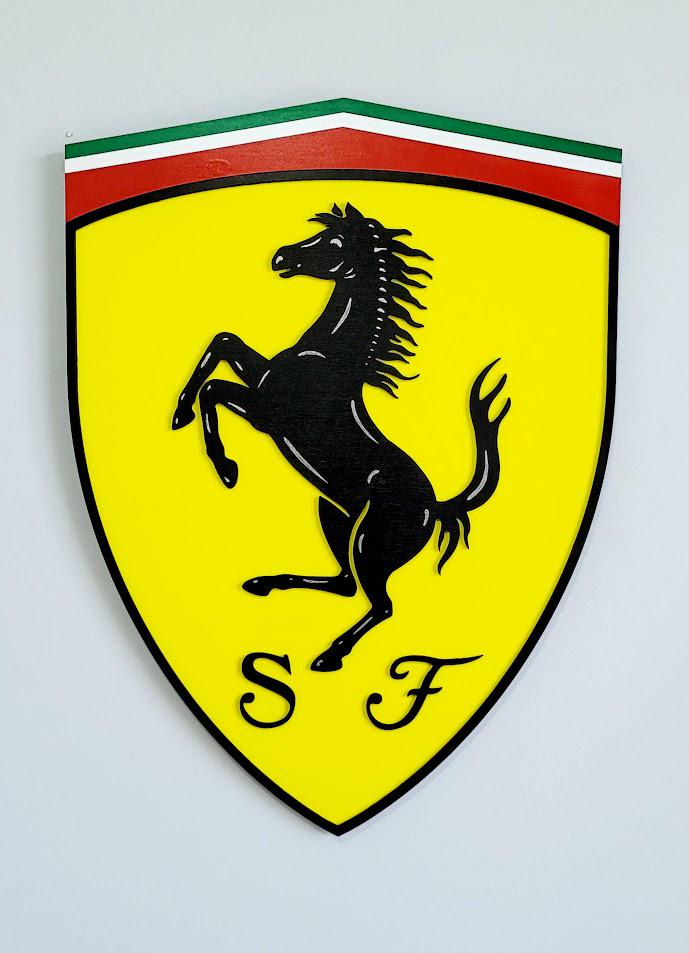 Ferrari 3D Luxury Car Logo Sign | Man Cave, Garage, Game Room Decor