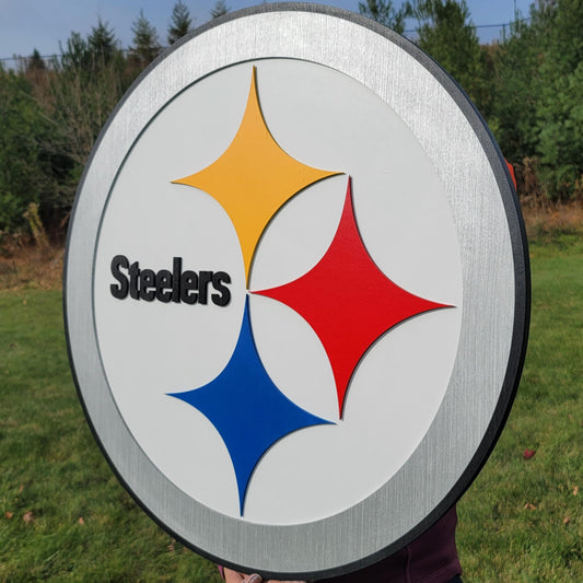 Pittsburgh Steelers 3D Wood Sign | Football Man Cave Decor, Wall Art & Fan Gift