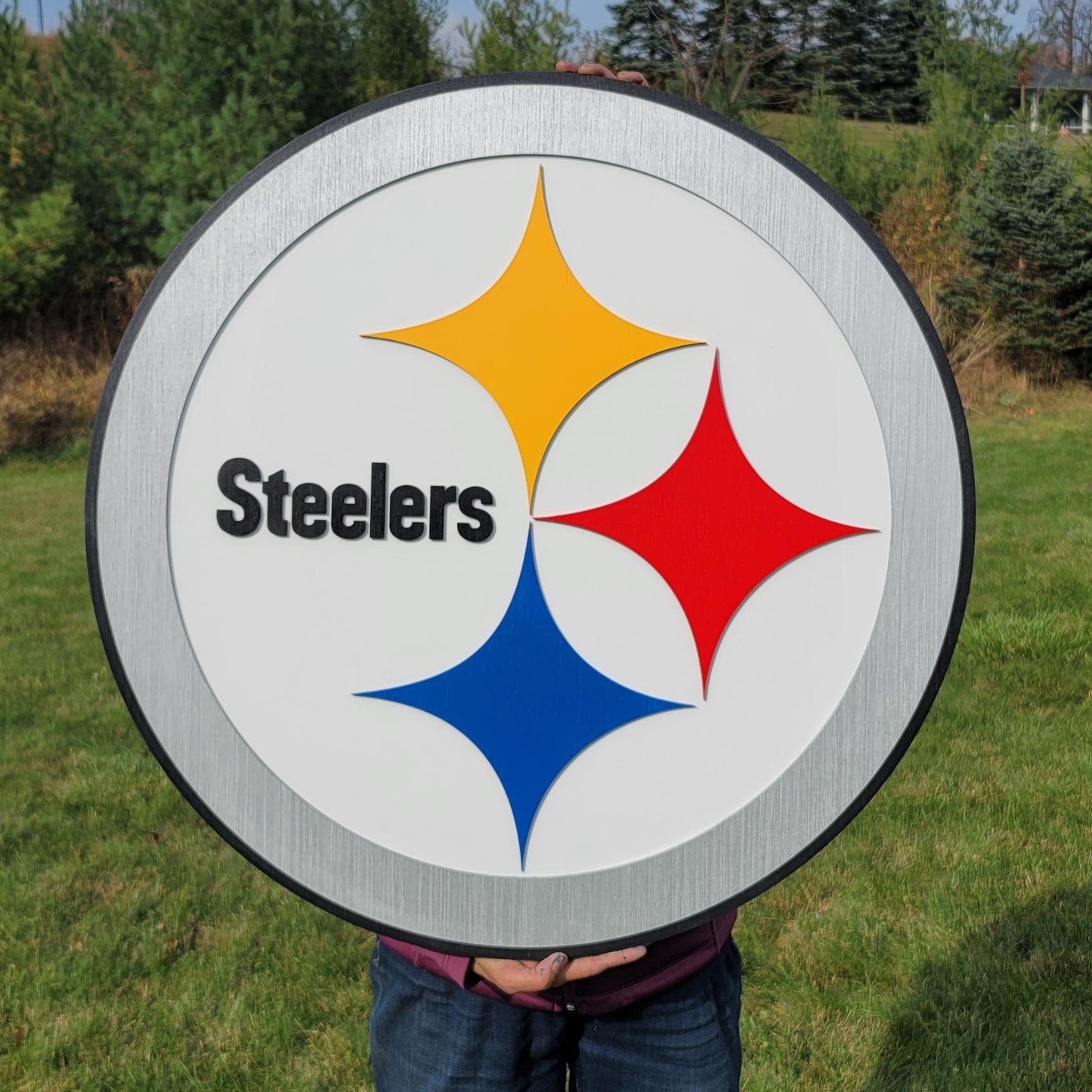 Pittsburgh Steelers 3D Wood Sign | Football Man Cave Decor, Wall Art & Fan Gift