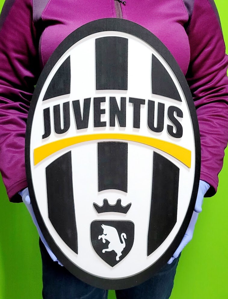 Juventus FC 3D Logo Sign | Man Cave gift, Games Room Football Soccer Decor