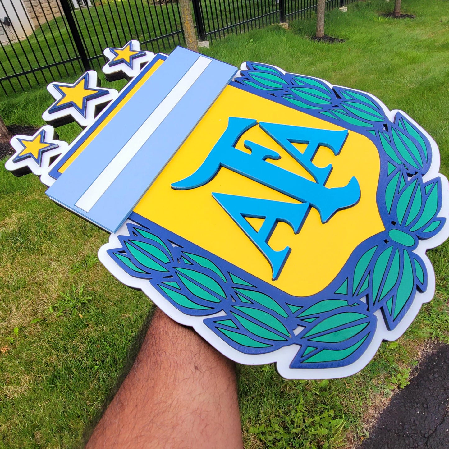 Argentina Football Team 3D Wood Sign | Argentina Soccer Wall Decor, Man Cave & Fan Gift