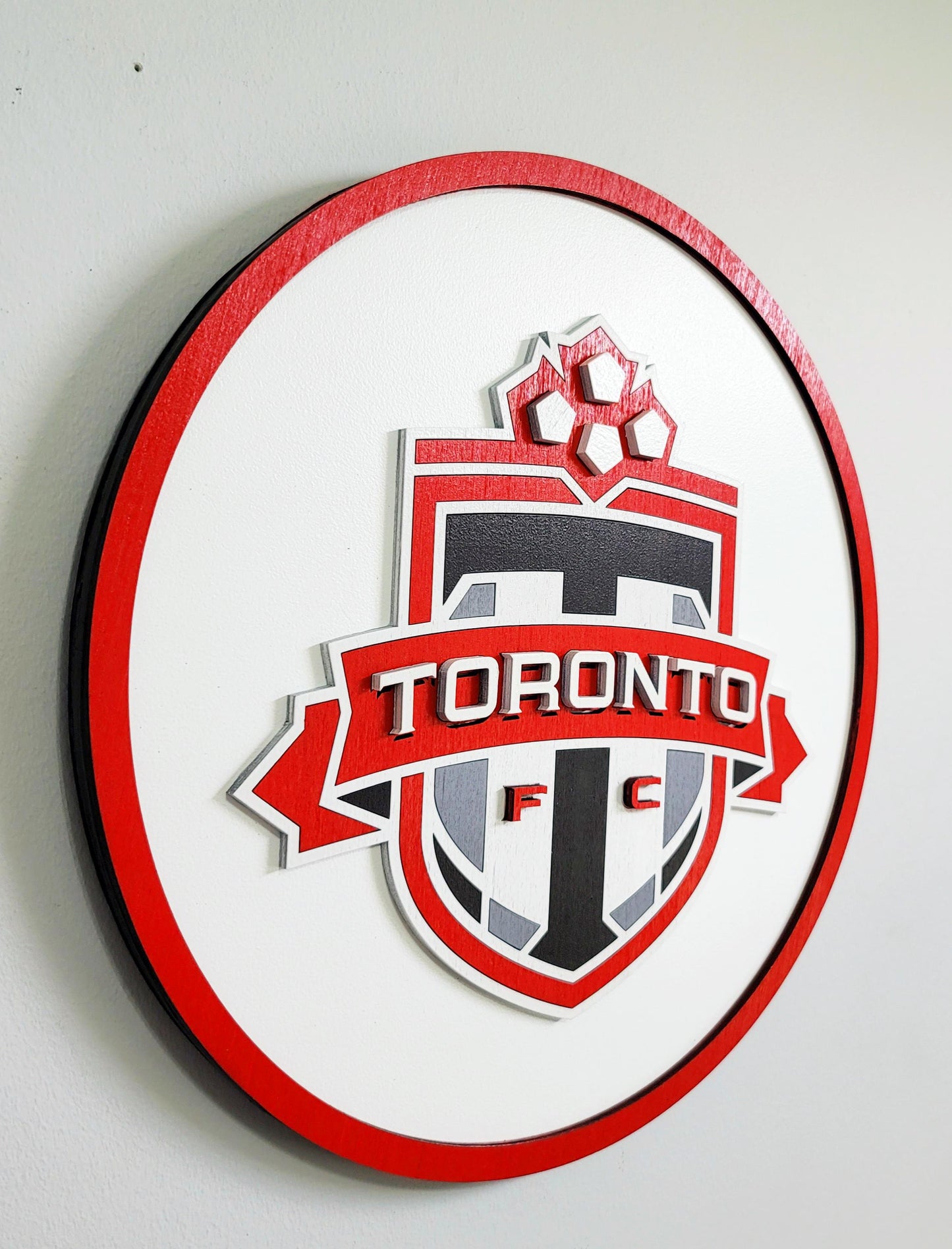 Toronto FC 3D Wooden Team Crest Sign – Premium Wall Art for Man Cave, Games Room & Sports Fans