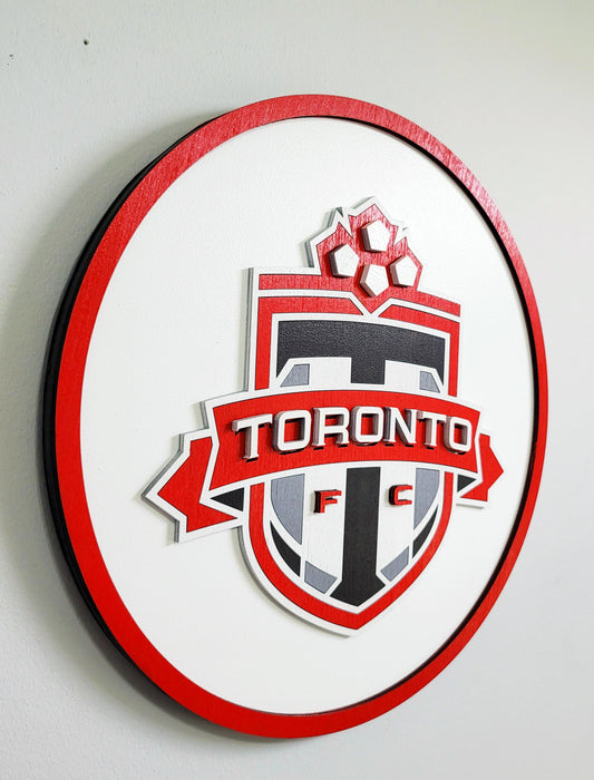 Toronto FC 3D Wooden Team Crest Sign – Premium Wall Art for Man Cave, Games Room & Sports Fans