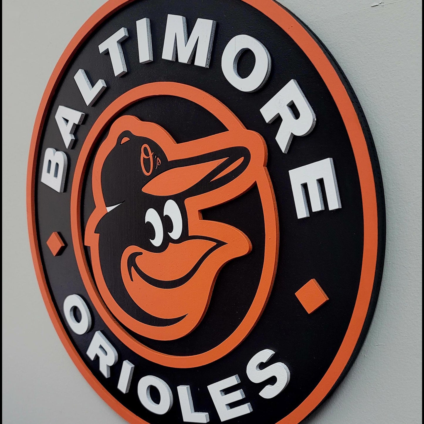 Baltimore Orioles 3D Wood Sign | Baseball Man Cave Wall Decor & Fan Gift