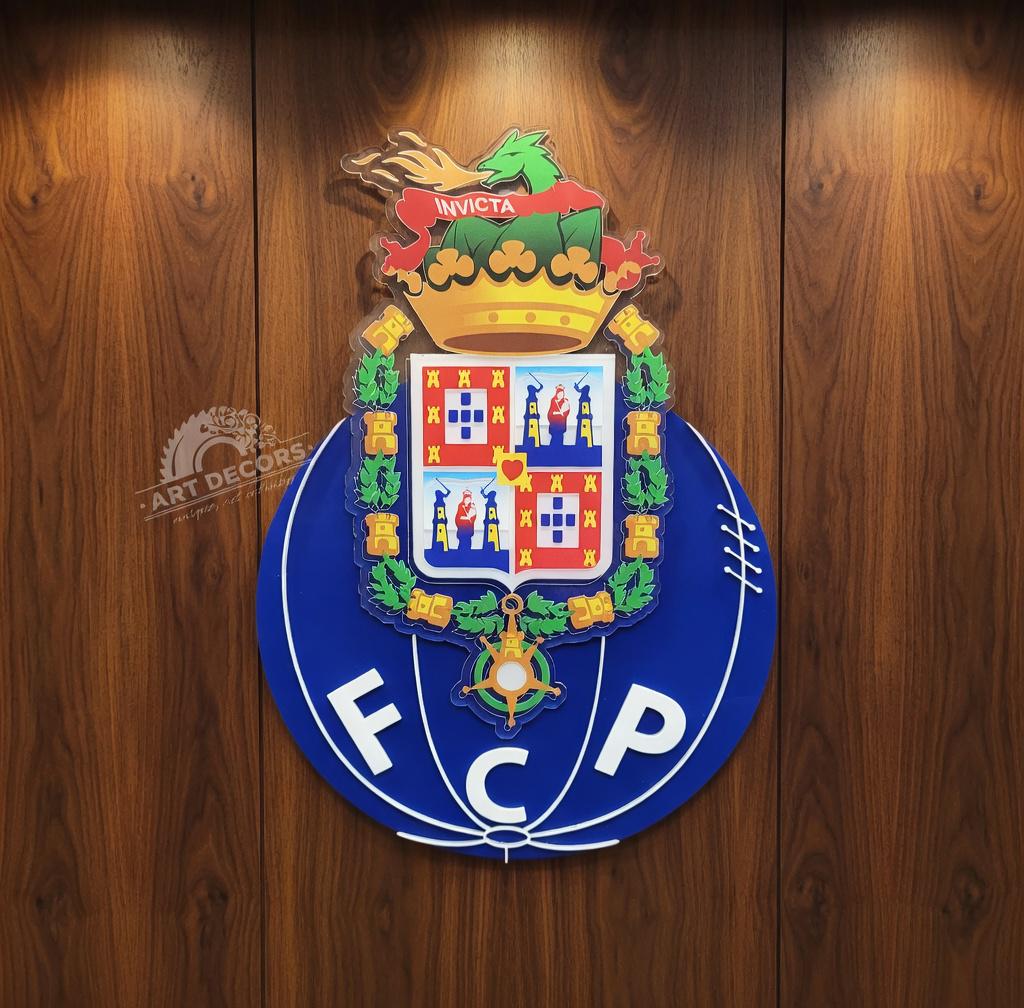 FC Porto 3D Wood Sign | Portuguese Soccer Team Medallion | FC Porto Wall Art | Football Fan Gift | Man Cave Decor | Portugal Club Logo