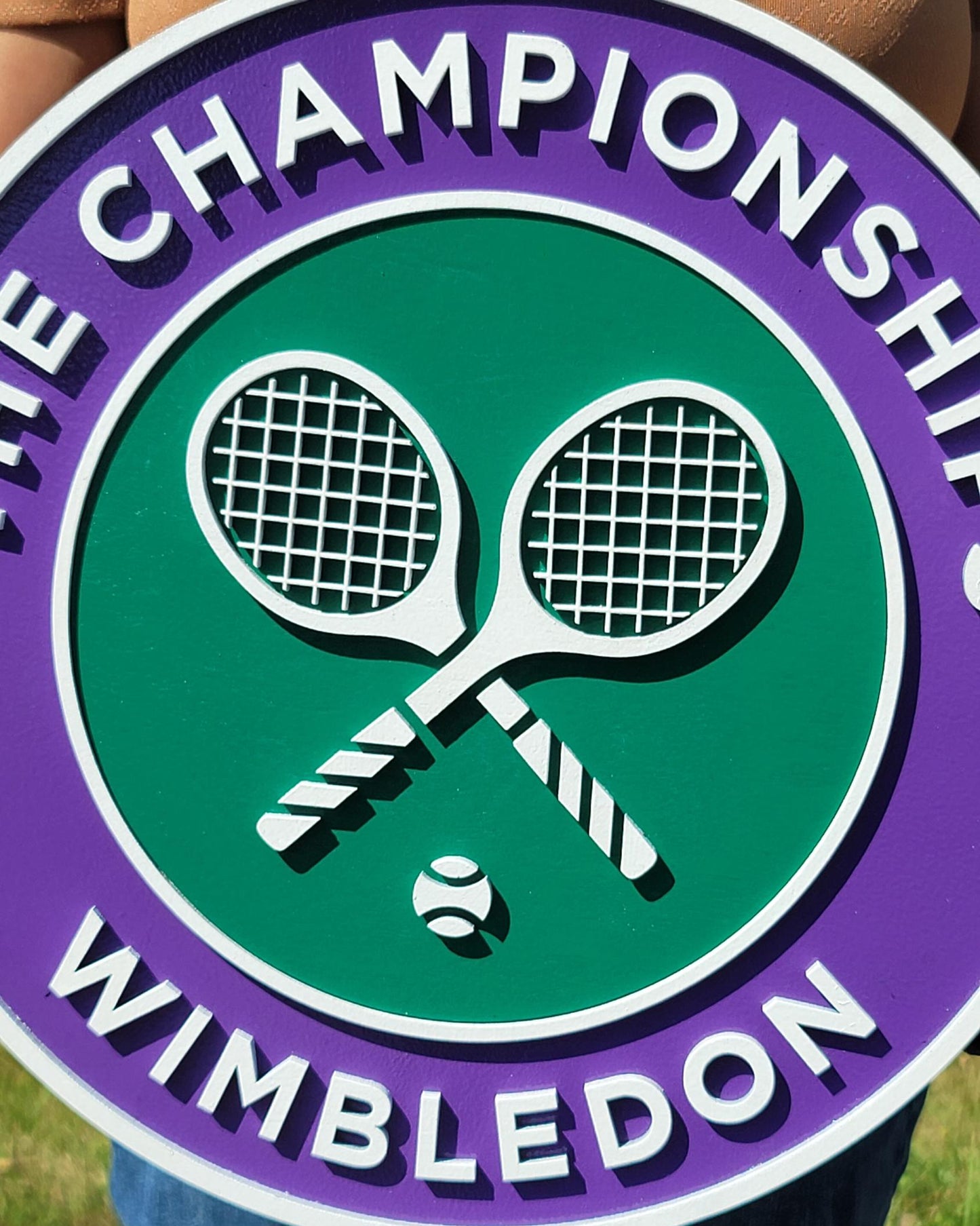 Wimbledon Championships 3D Wooden Tennis Sign | Man Cave & Game Room Wall Decor