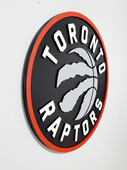 Toronto Raptors 3D Wooden Sign | Basketball Medallion Wall Art