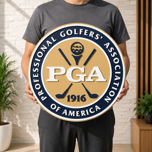 PGA Professional Golfers Association 3D Wooden Sign | Man Cave, Games Room Decor