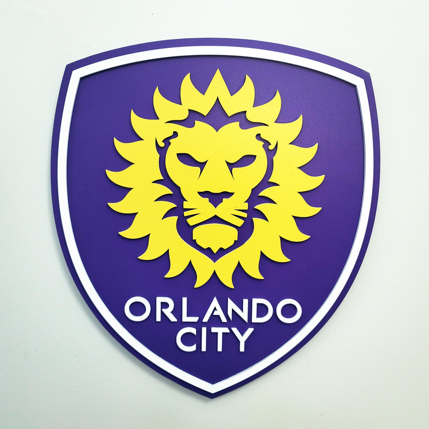 Orlando City SC 3D Multi-Layer Wooden Soccer Logo Sign | MLS Wall Decor | Man Cave, Game Room &amp; Soccer Fan Gift