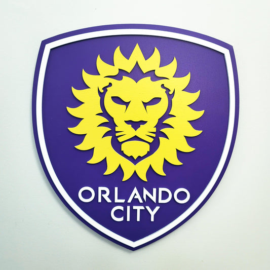 Orlando City SC 3D Multi-Layer Wooden Soccer Logo Sign | MLS Wall Decor | Man Cave, Game Room &amp; Soccer Fan Gift