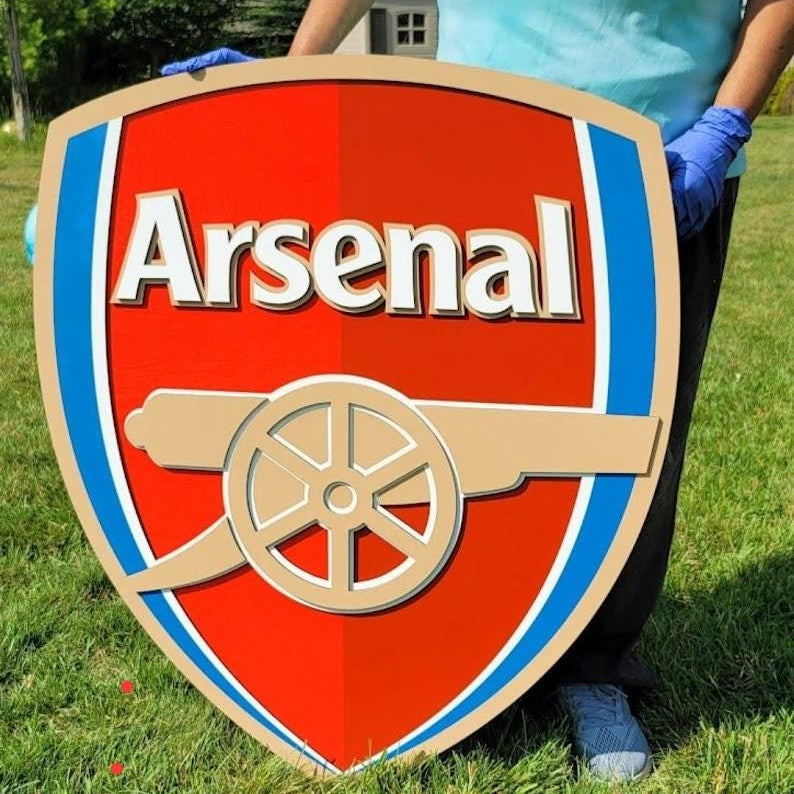 Arsenal FC 3D Wooden Sign | Football Wall Decor, Man Cave & Gunners Fan Gift