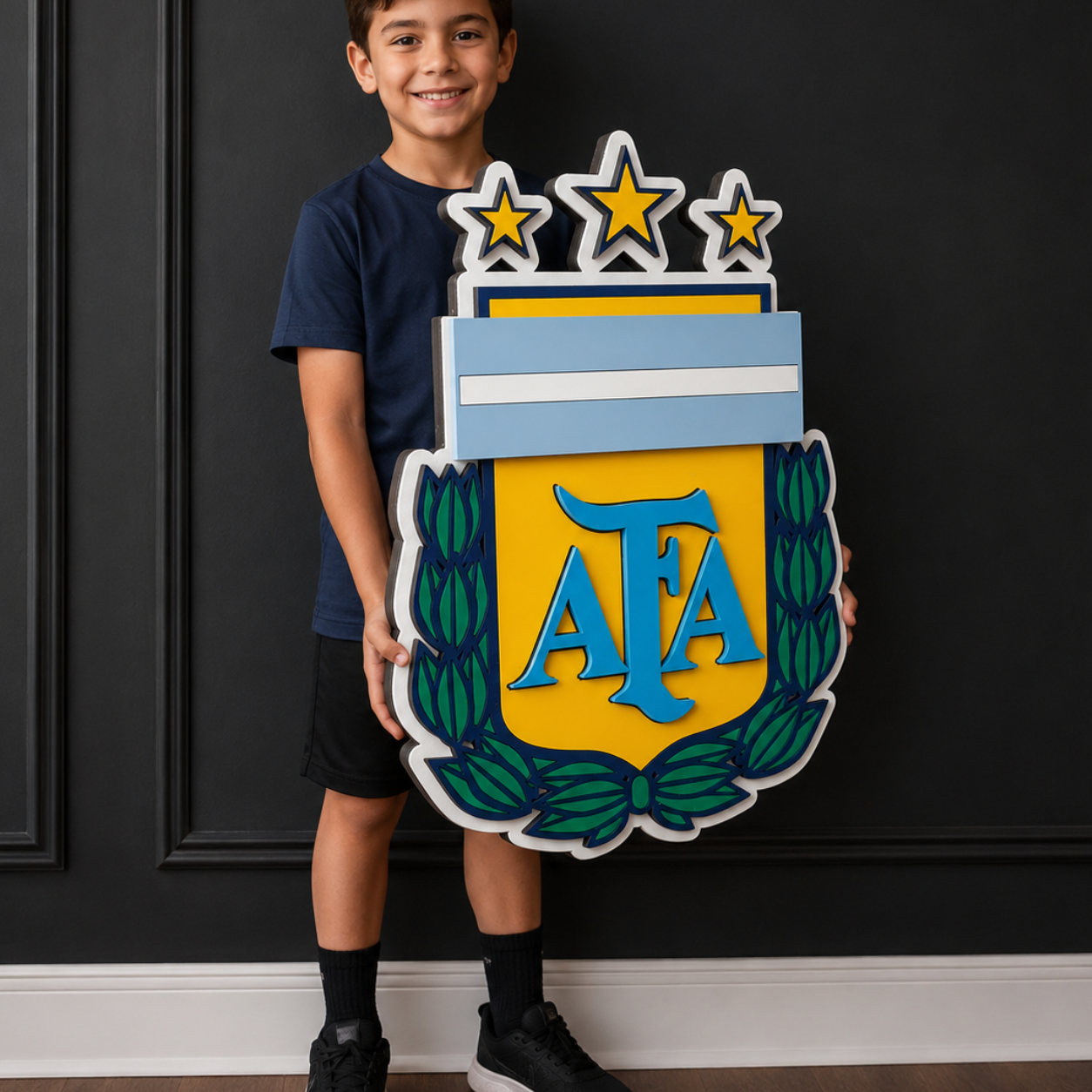 Argentina Football Team 3D Wood Sign | Argentina Soccer Wall Decor, Man Cave & Fan Gift