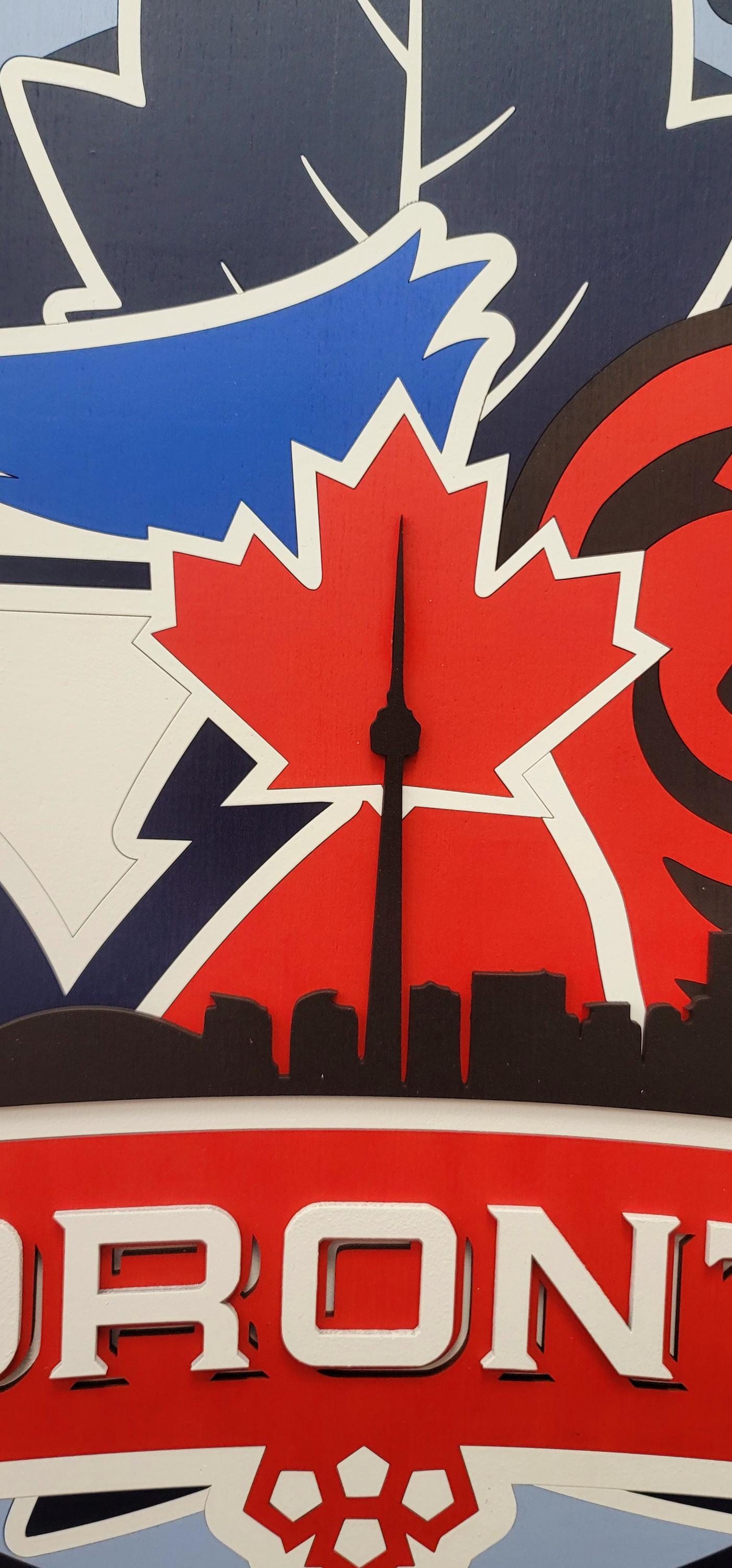 3D Toronto Sports Team Medallion Wooden Sign | Multi-Team Toronto Logo Wall Art | Man Cave &amp; Sports Fan Decor