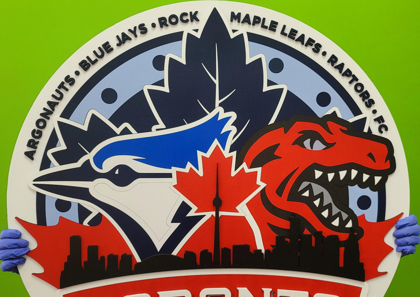 3D Toronto Sports Team Medallion Wooden Sign | Multi-Team Toronto Logo Wall Art | Man Cave &amp; Sports Fan Decor