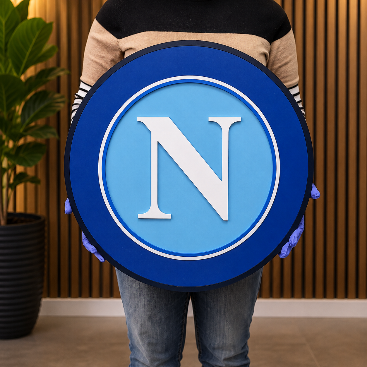 Napoli Football Team 3D Wood Sign | Medallion Man Cave Games Room Decoration
