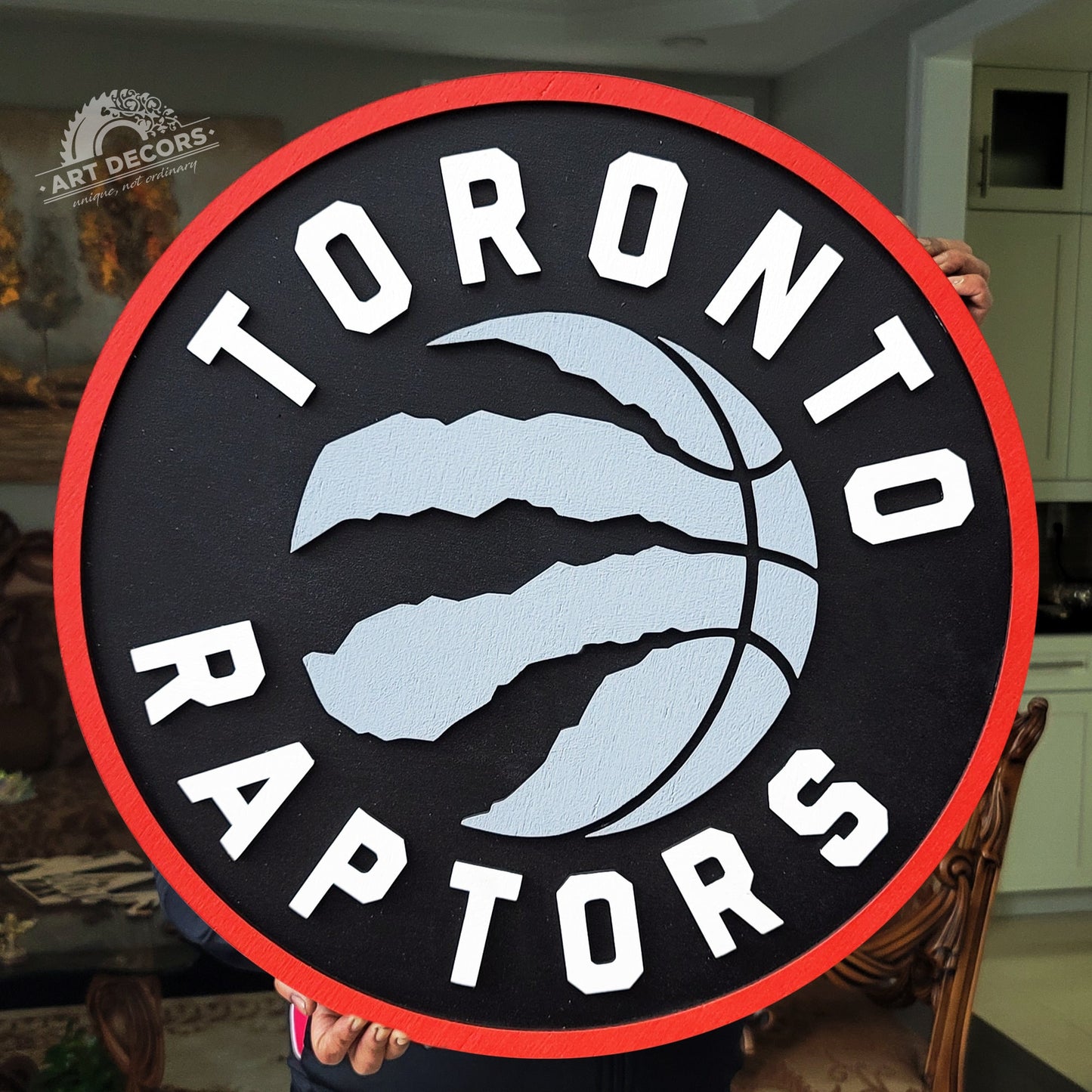 Toronto Raptors 3D Wooden Sign | Basketball Medallion Wall Art