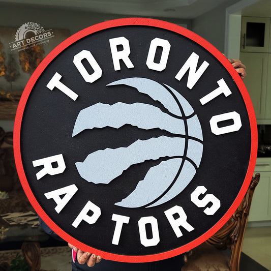 Toronto Raptors 3D Wooden Sign | Basketball Medallion Wall Art