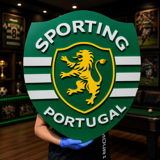 Sporting SCP Portugal 3D Wooden Logo Sign | Football Man Cave & Game Room Wall Decor