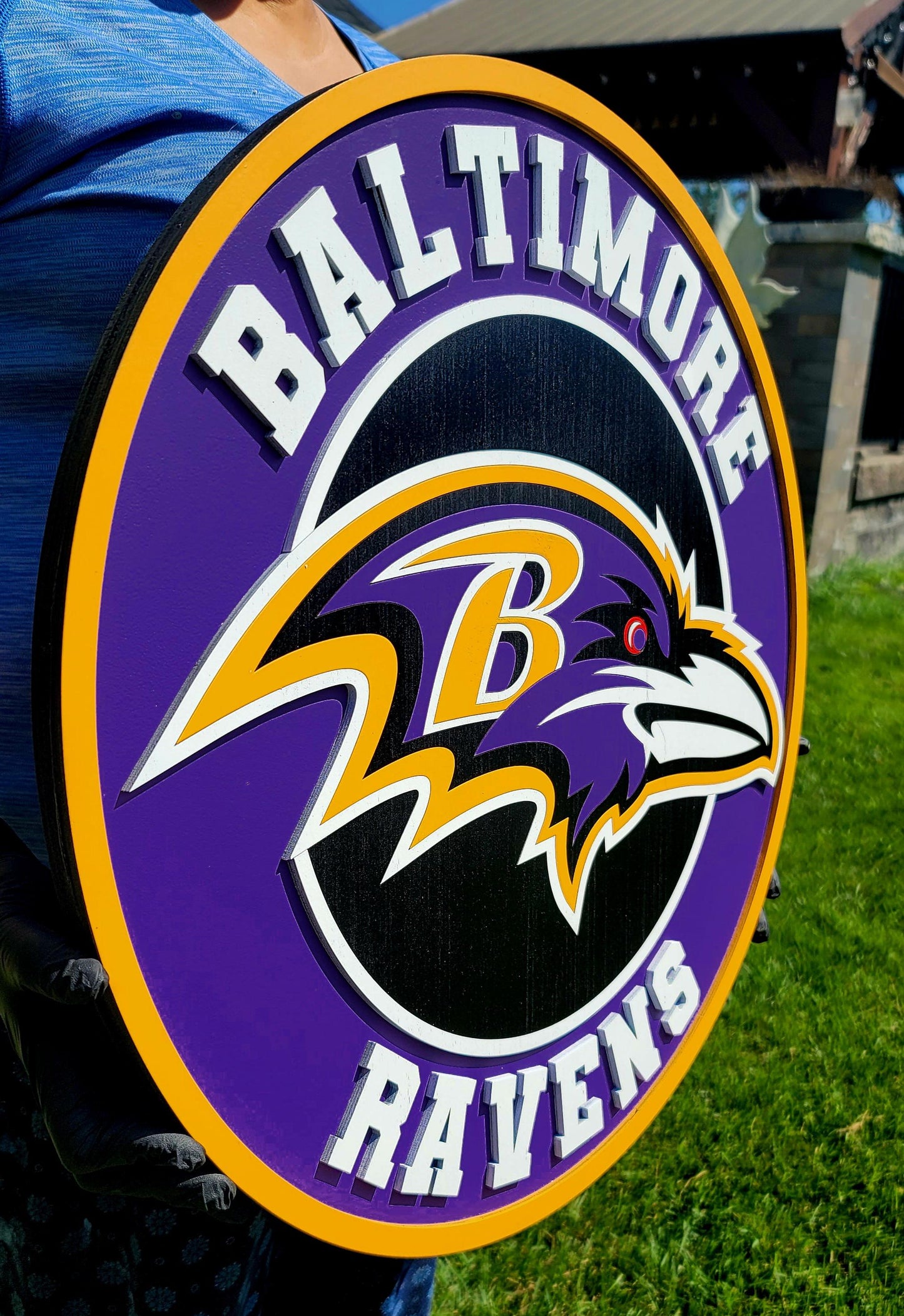 Baltimore Ravens 3D Logo Sign | Man Cave, Games Room Decoration
