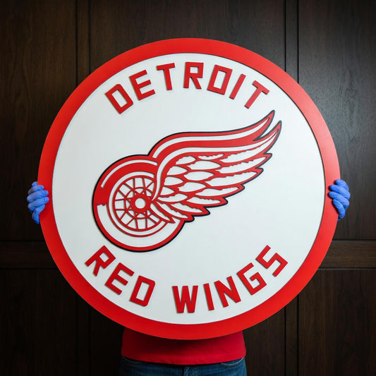 Detroit Red Wings 3D Wood Sign – Premium Multi-Layer Hockey Decor