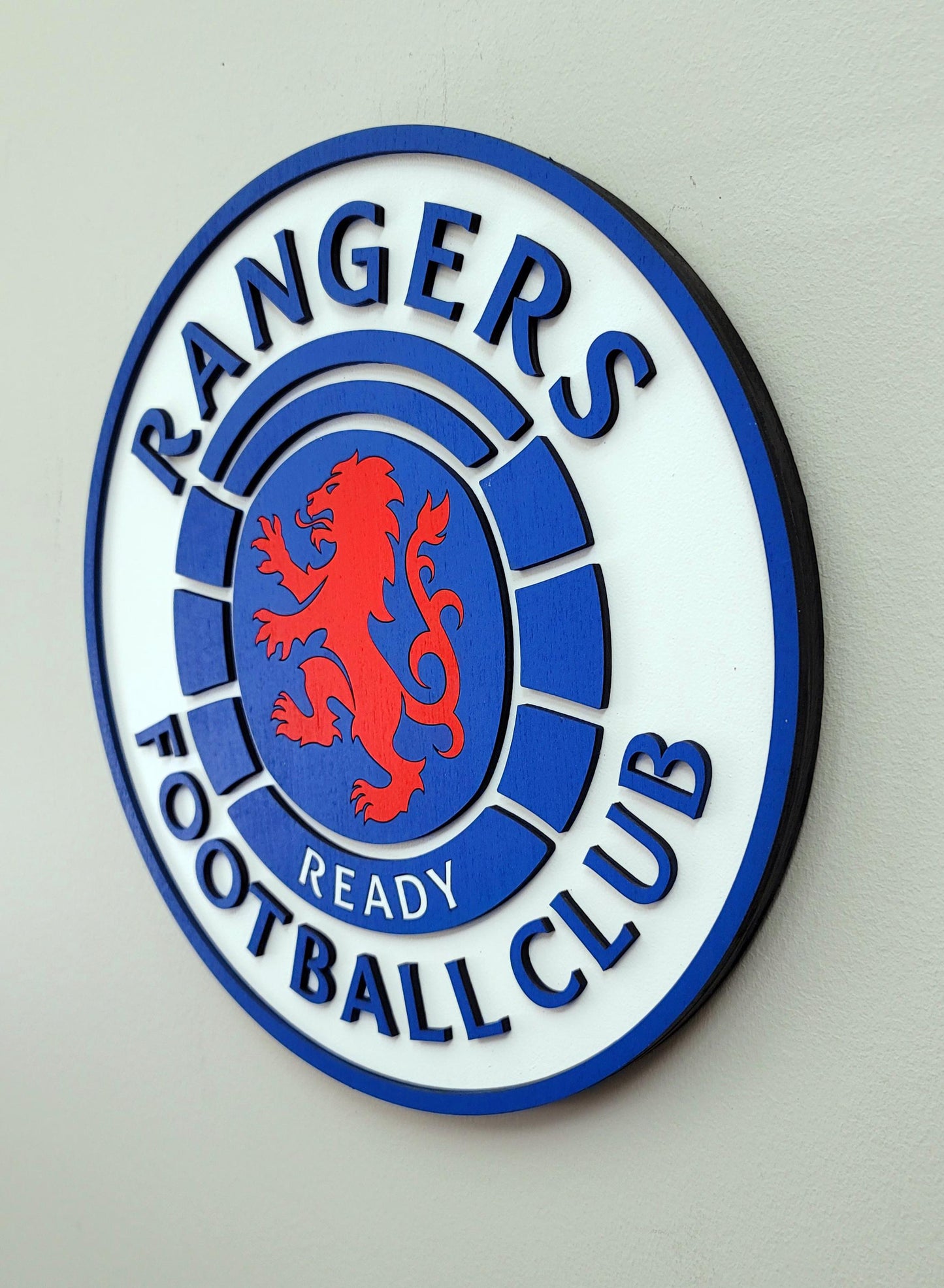 Rangers Football Club 3D Wooden Sign | Man Cave Games Room Decoration
