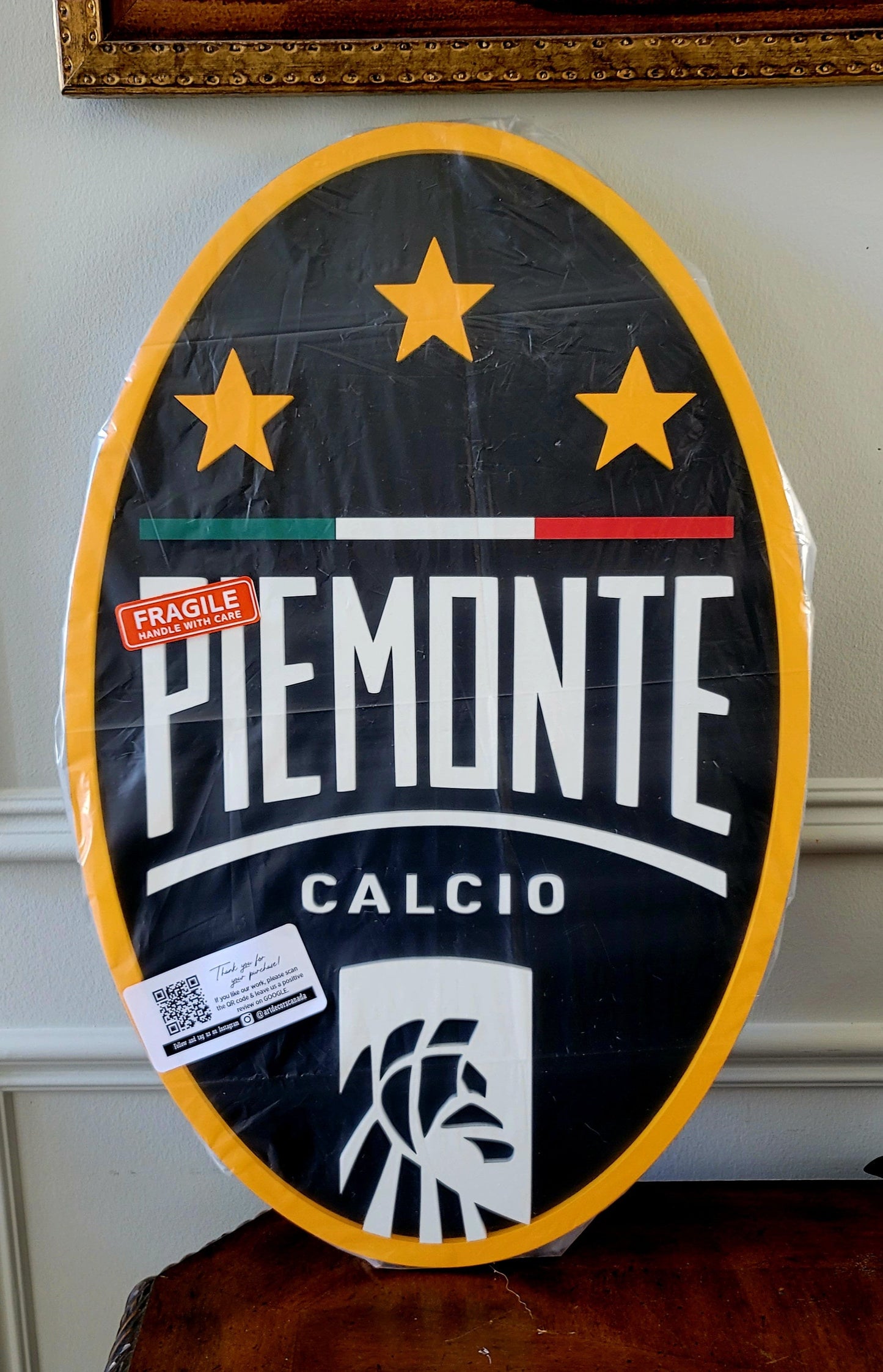 Piemonte Calcio 3D Multi-Layer Wooden Sports Medallion Sign | Soccer Wall Decor | 🏟️ Man Cave, Game Room &amp; Football Fan Gift