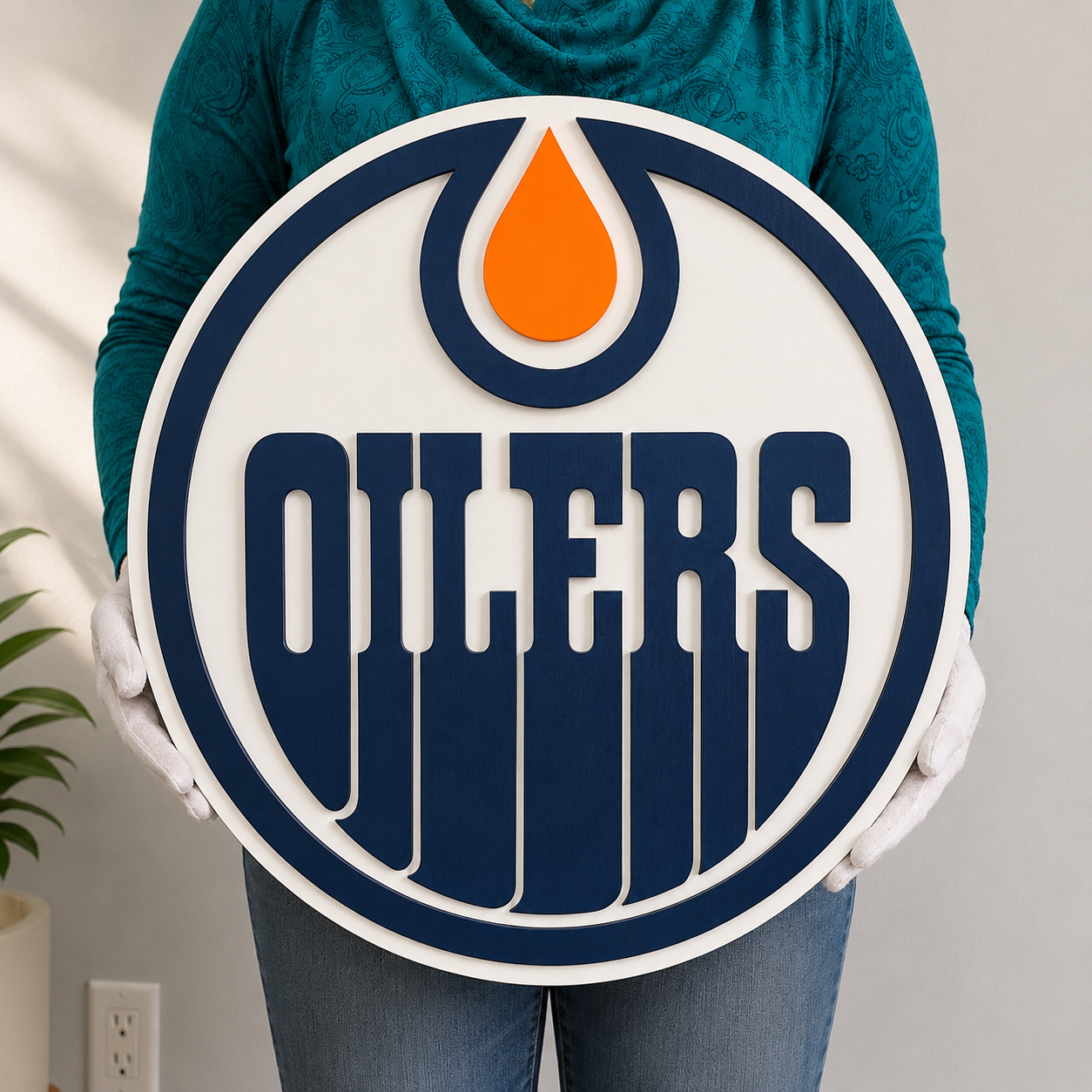 Edmonton Oilers 3D Wood Sign – Canadian Hockey Decor Made for the Fan Cave