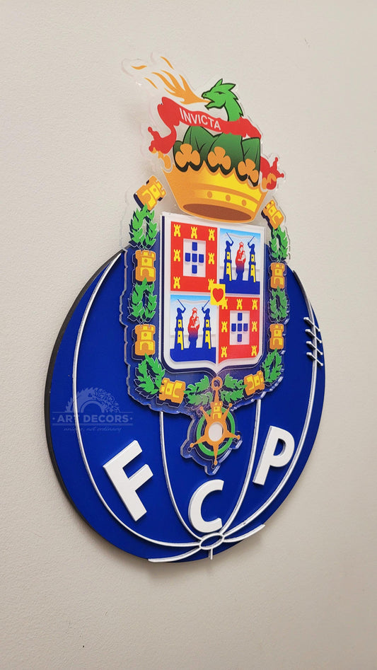 FC Porto 3D Wood Sign | Portuguese Soccer Team Medallion | FC Porto Wall Art | Football Fan Gift | Man Cave Decor | Portugal Club Logo
