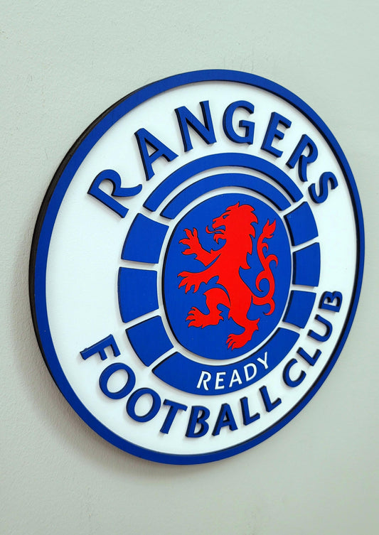 Rangers Football Club 3D Wooden Sign | Man Cave Games Room Decoration