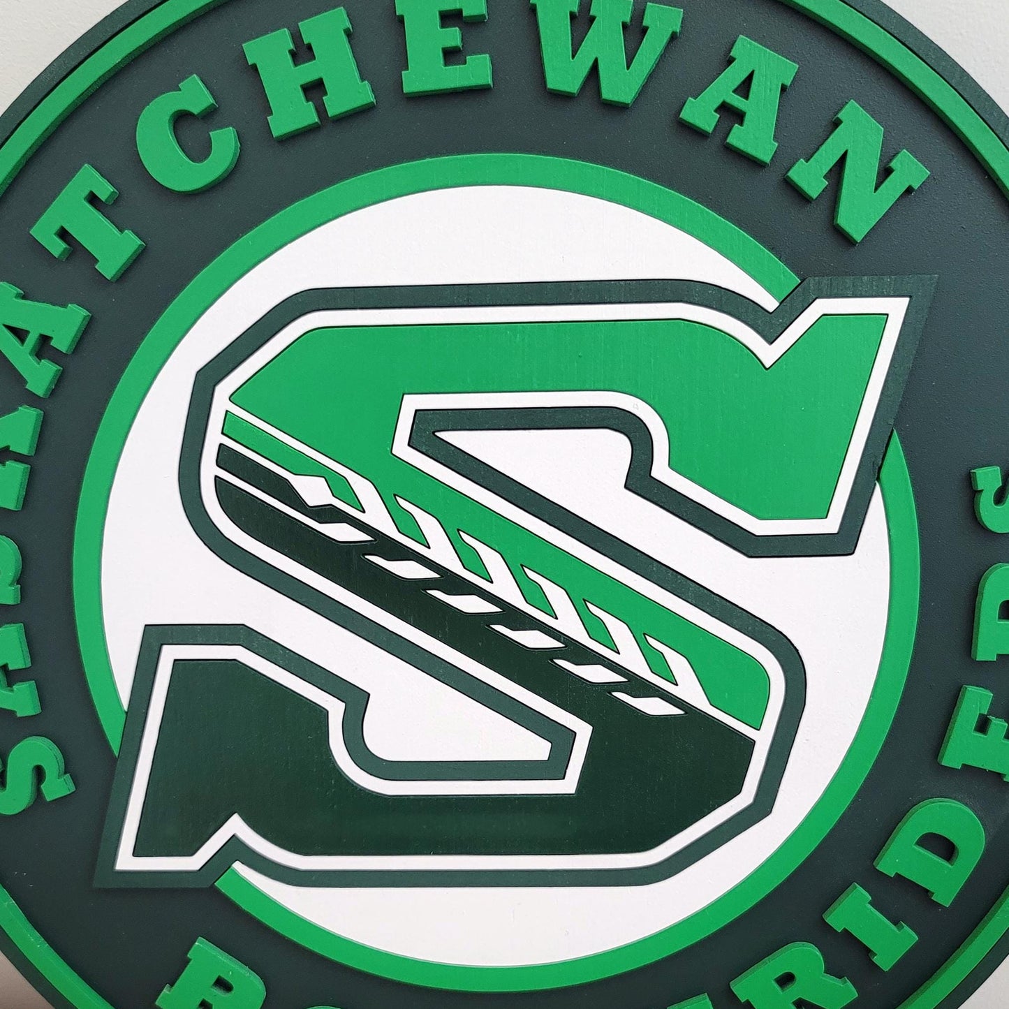 Saskatchewan Roughriders 3D Wooden Sign – Prairie Football Pride in Real Wood