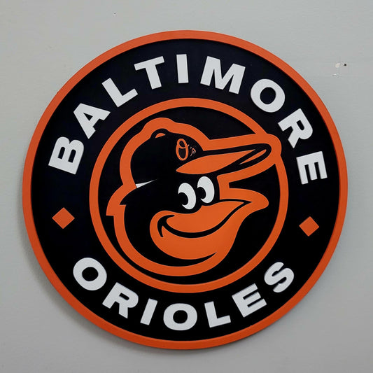 Baltimore Orioles 3D Wood Sign | Baseball Man Cave Wall Decor & Fan Gift