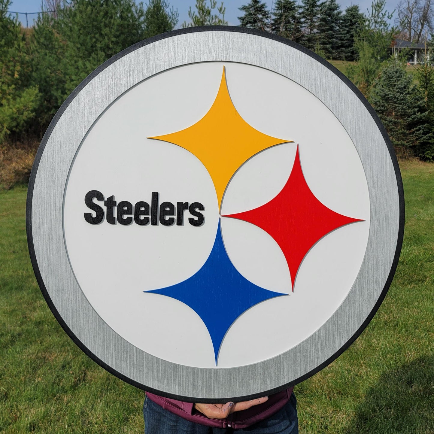 Pittsburgh Steelers 3D Wood Sign | Football Man Cave Decor, Wall Art & Fan Gift