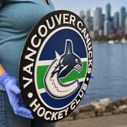 Vancouver Canucks 3D Wooden Sign | Hockey Wall Decor, Man Cave & Canucks Fan Gift