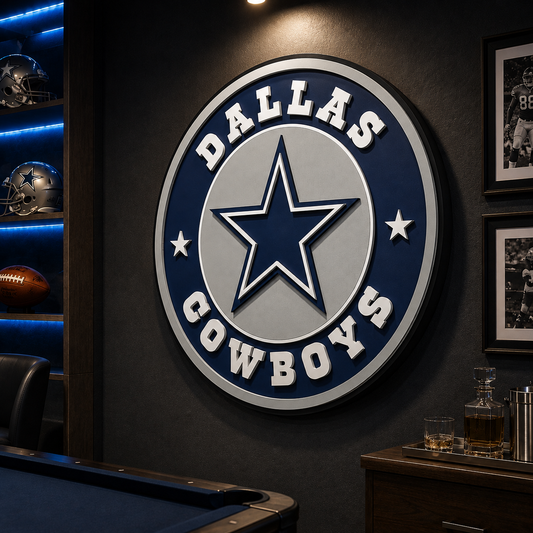 Dallas Cowboys 3D Wood Sign – Bring Big Game Energy Home, Garage Decor, Mancave Gift
