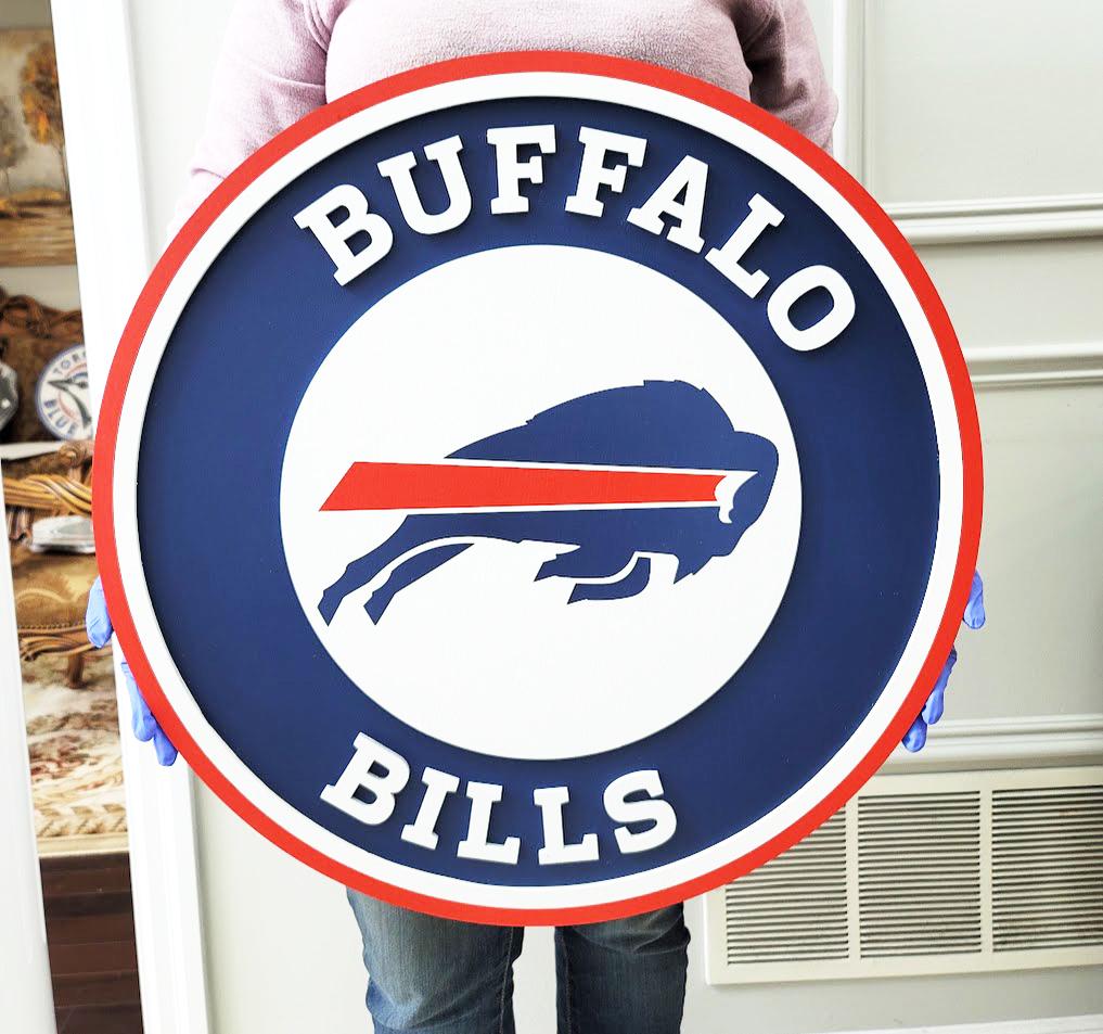 Buffalo Bills 3D Multi-Layer Wooden Football Logo Sign | Man Cave Wall Decor | NFL Fan Gift