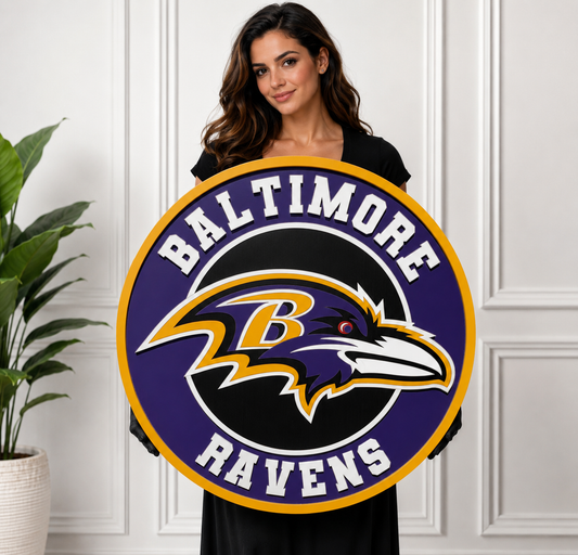 Baltimore Ravens 3D Logo Sign | Man Cave, Games Room Decoration