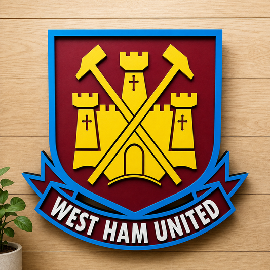 Letrero de madera del West Ham United F.C. | Decoración para sala de juegos o cueva de hombre