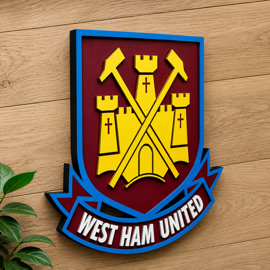 Letrero de madera del West Ham United F.C. | Decoración para sala de juegos o cueva de hombre