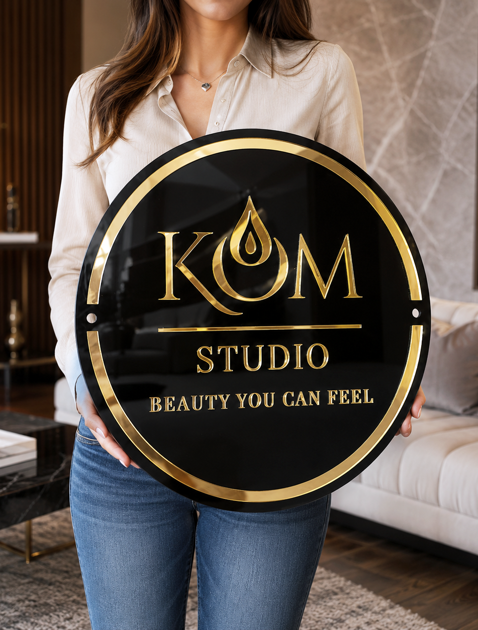 Kom Studio, Toronto. 3d acrylic business logo sign

