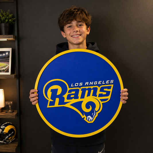 Los Angeles Rams 3D Wooden Sign – Bold Football Decor for Rams Fans