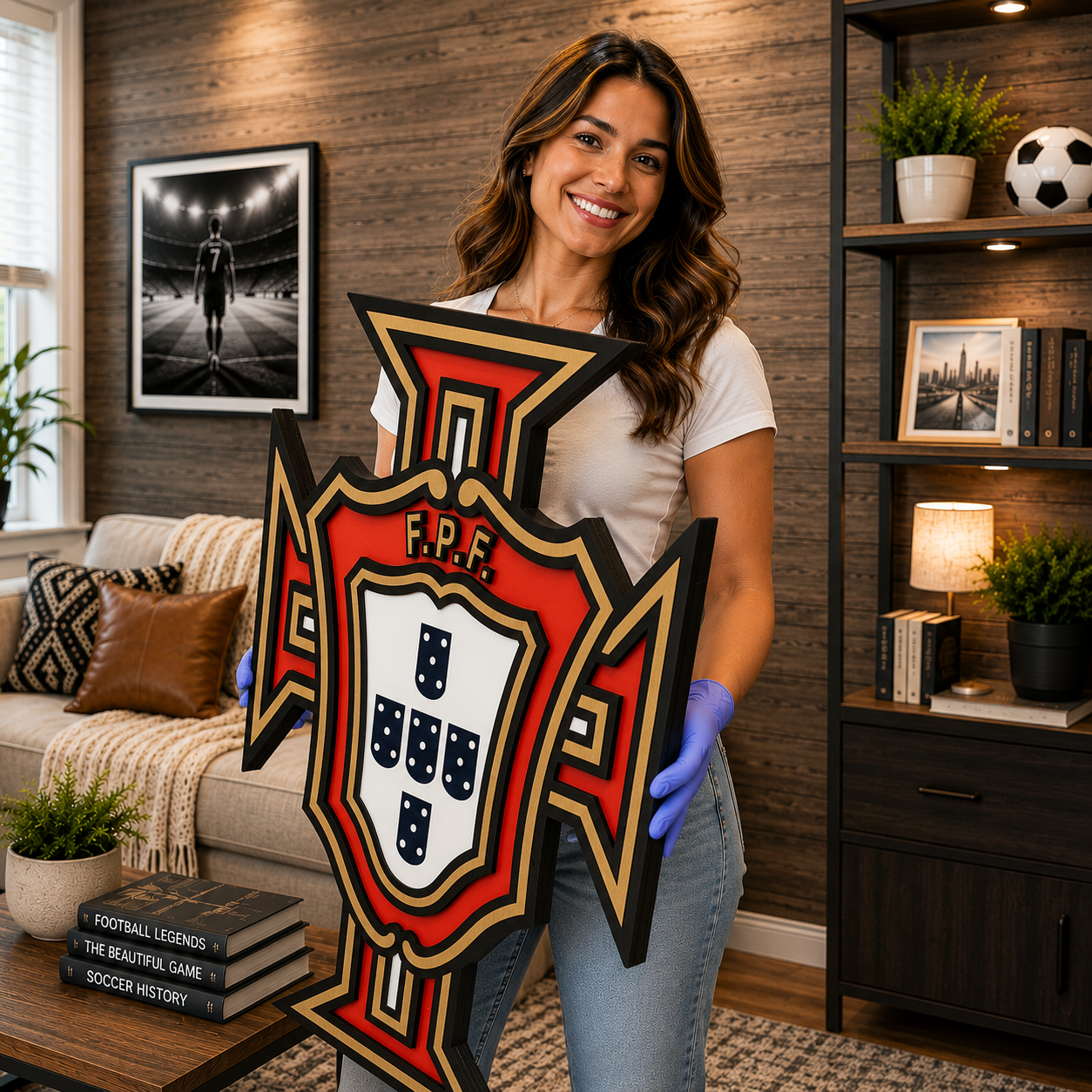 Portugal Football 3D Wooden Sign – Portuguese Pride Meets Football Passion