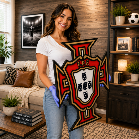 Portugal Football 3D Wooden Sign – Portuguese Pride Meets Football Passion