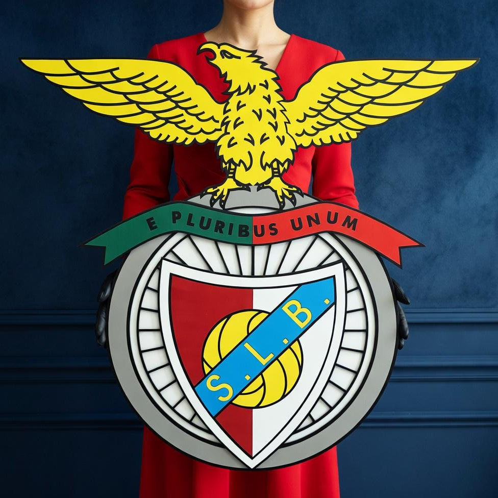 SL Benfica 3D Wood Sign – Portuguese Football Pride for Your Walls